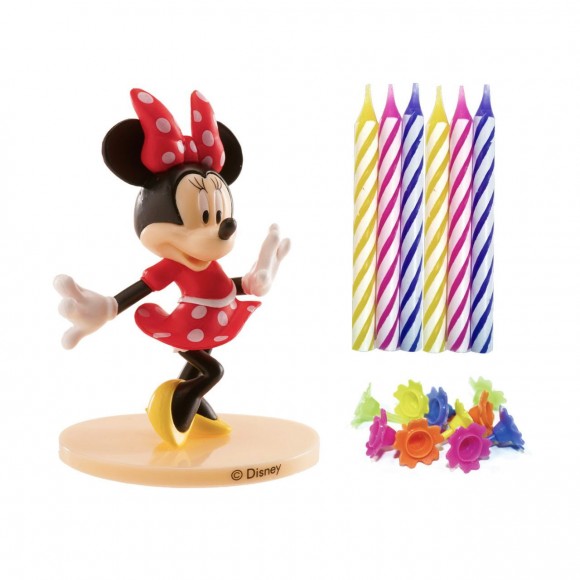 Комплект Мини Маус топер за торта и свещи Комплект Мини Маус топер за торта и свещи